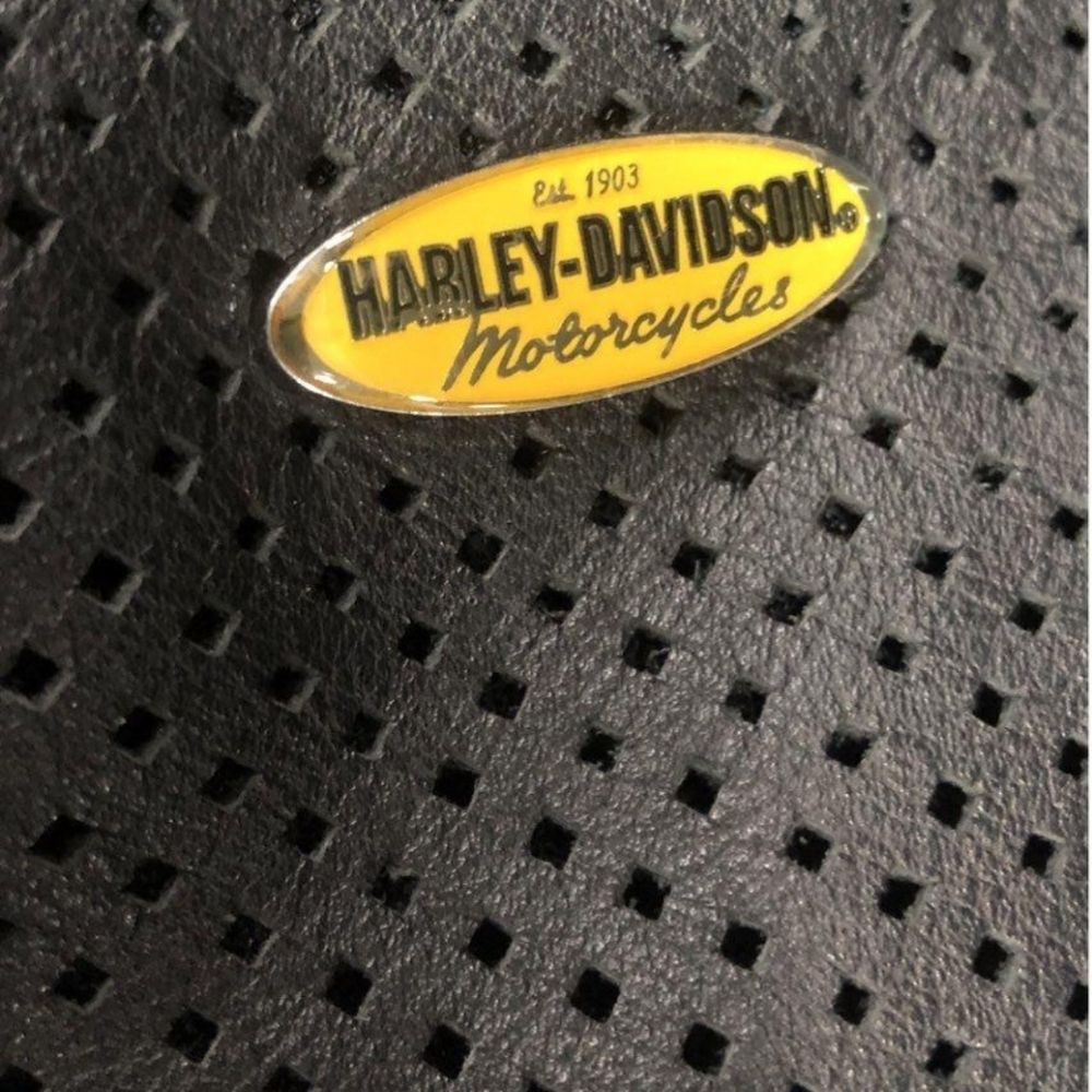 Harley-Davidson Black Perforated Leather Backpack Riding Purse